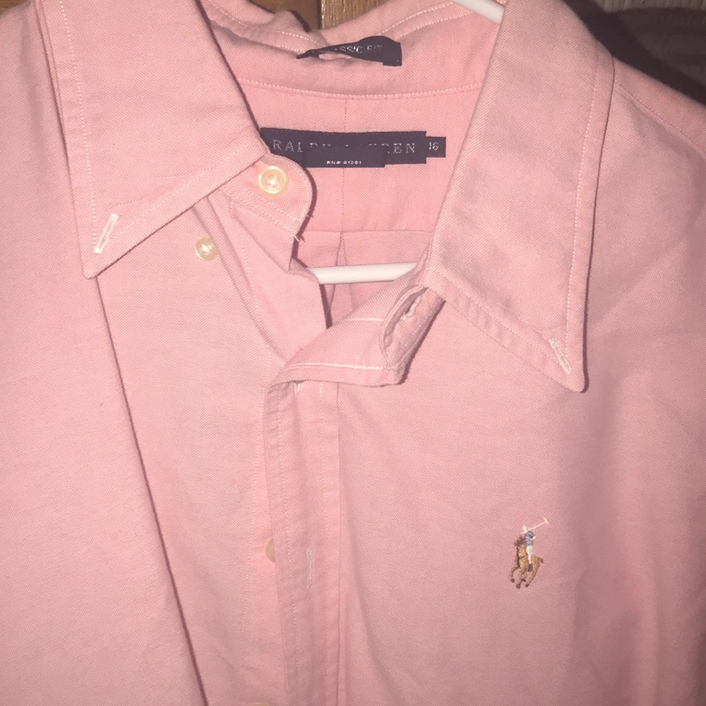 Ralph Lauren pink long sleeve button down